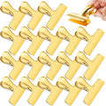 ANZNKU Chip Clips 24 Packs, Gold Metal Bag Clips for Food Storage, Heavy Duty Food Clip for Bread Snack Coffee, Stainless Steel Chip Bag Clip for Kitchen Home Refrigerator & Office