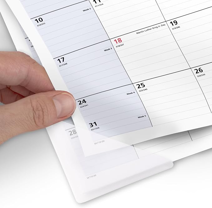 AT-A-GLANCE 2027 Desk Pad Calendar, Monthly Desk Wall Planner, 13-Month Jan-Jan, 18" x 11", QuickNotes (SK7100027)