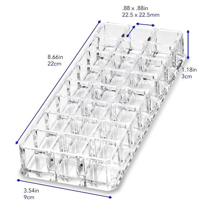 byAlegory Acrylic Lipstick & Acrylic Lip Gloss Organizer 48 Space Beauty Cosmetic Storage - Clear