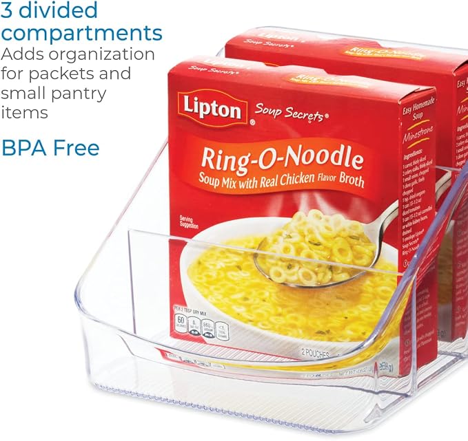 iDesign Linus BPA-Free Plastic 3-Tier Packet Organizer | 6.25" x 5.75" x 5", Clear