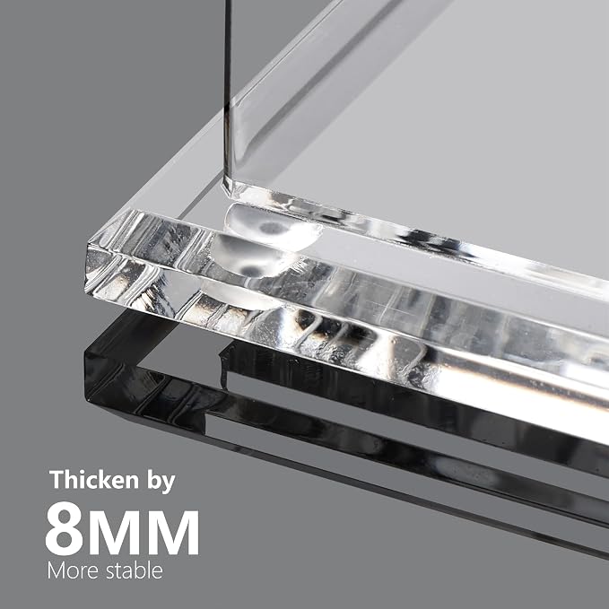SANRUI Clear Acrylic Business Card Holder for Desk Display Stand Holders Organizer Rack, 4 Tier 4 Pocket, Holds 200 cards