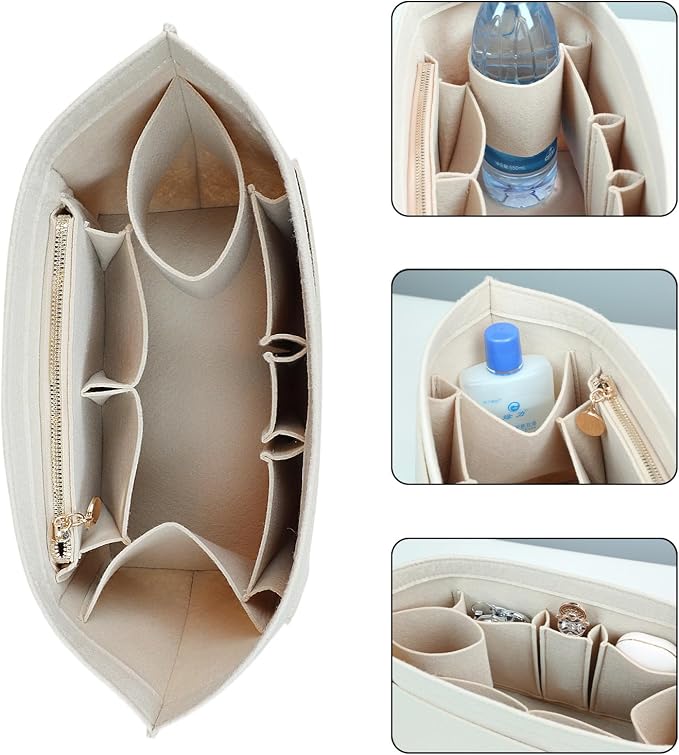 Organizer Insert For Long Champ Le Pliage Purse organizer Premium Felt 1012-25beige-S