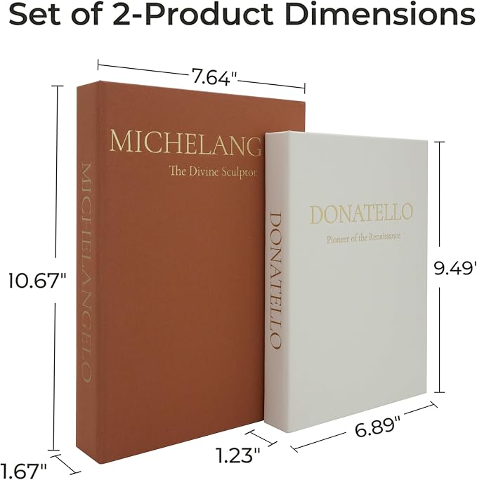 Aesthetic Faux Books for Home Decor (Set of 2) - Decorative Book Boxes with Hidden Storage - Ideal for Coffee Table, Living Room, Entryway & Bookshelf - Beige/Terracotta Linen