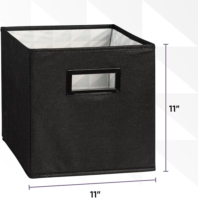 Superio Collapsible Storage Bins For Organization and Storage, Closet Organizers and Storage, Dorm Room Storage, Storage Containers, Laundry Room Organization, Black 6-pack