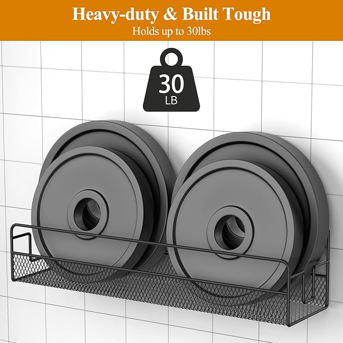 Wall Mounted Spice Rack Organizer, Pantry Door Organizer & Hanging Storage Baskets, Metal Spice Shelf for Kitchen Cabinet, 3 Depth Sizes Hold Large Jars to Nail Polish Bottles, 6 Pack