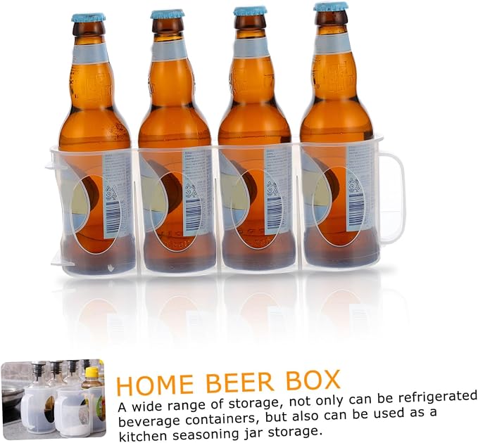 Hemoton 2pcs Refrigerator Organizer Bins Drink Holder Storage Bin Portable Can Dispenser Beverage Holder for Fridge Storage Sliding Freezer Kitchen Countertops Cabinets