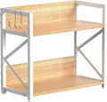 RUILALIFE Spice-Rack-Organizer-Shelf for Kitchen Counter, 2 Tiers Coffee Bar Station Organizer for Countertop，Space Saving Desk Shelving Riser Unit (Maple, Medium)