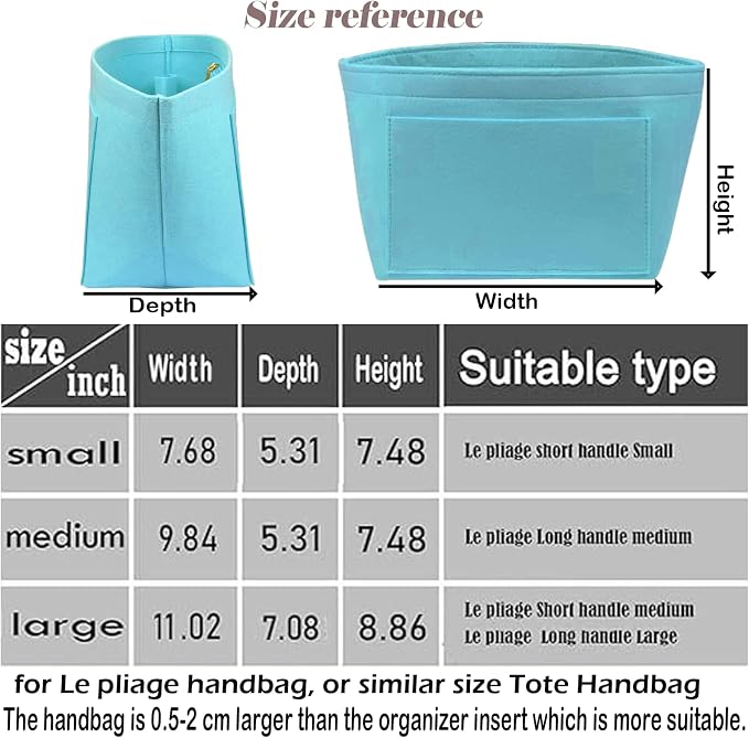 Lckaey bag Organizer Insert for longchamp le pliage organizer insert Handbags Organizer 1012hu blue-M