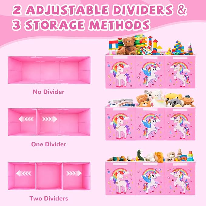 Livole 145L Toy Box, Collapsible Kids Toy Chest Bins with Lids Sturdy Large Toy Storage Organizer Boxes for Girls Nursery Room Playroom Closet, 40"X16"X14", Pink