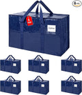 93L Moving Bags 6 pack Storage Bag Large Moving Boxes with Lids, Zippers Handles for Moving Totes Bins, College Dorm, Traveling, Camping, Christmas