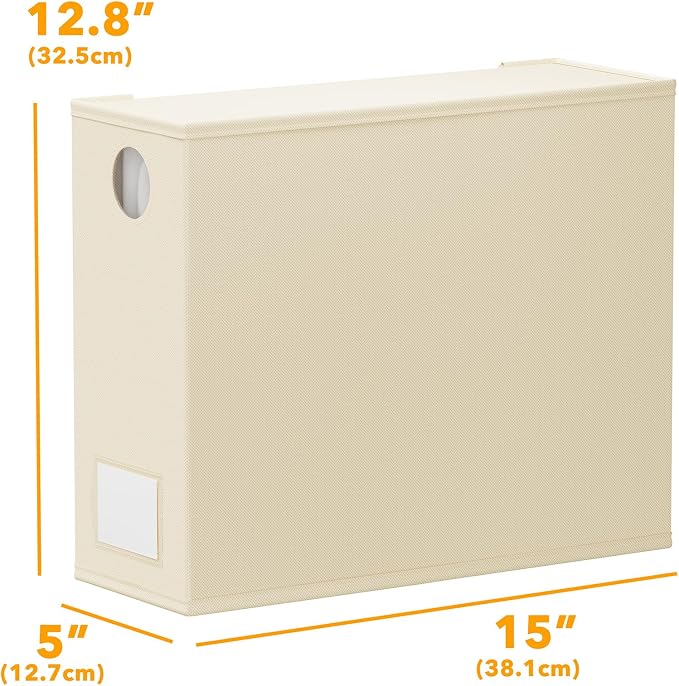 SpaceAid 12 Pack Bed Sheet Organizers and Storage, Foldable Organizer for Linen Closet, Set Folder Keeper With Window XL (Queen & King Size) Bedding Container (Beige)