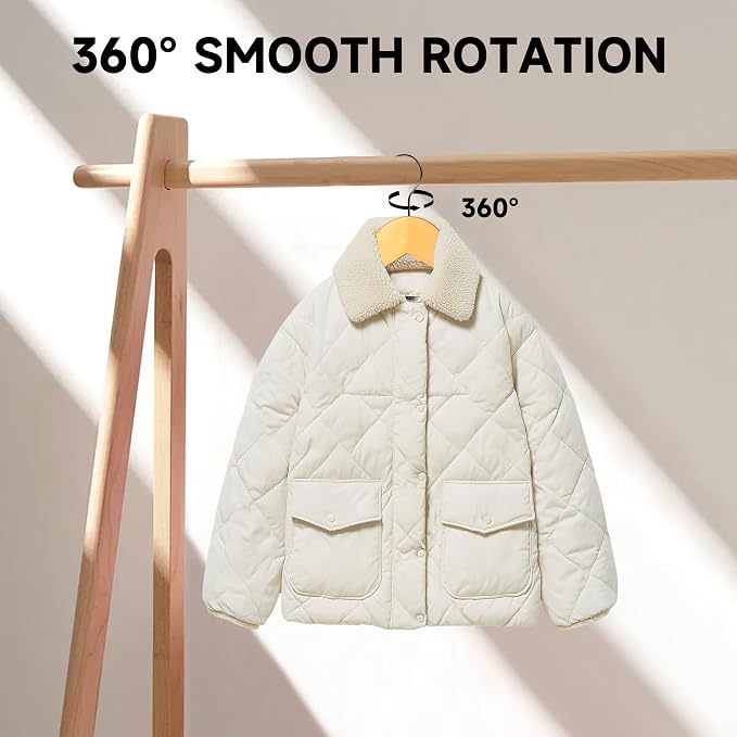 Quality Wooden Clothes Hangers, Solid Wood Suit & Coat Hangers with Pants Bars, Swivel Hook, Shoulder Notches, Heavy Duty Hangers for Shirts, Jackets, Dresses & Trousers(Natural Wood/12-Pack)