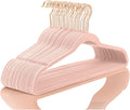 MIZGI Premium Velvet Hangers 100 Pack Heavy Duty - Non Slip Felt Hangers - Blush Pink - Rose Gold 360 Degree Swivel Hooks,Space Saving Clothes Hangers,Durable Strong Hangers for Suits,Coats,Dress