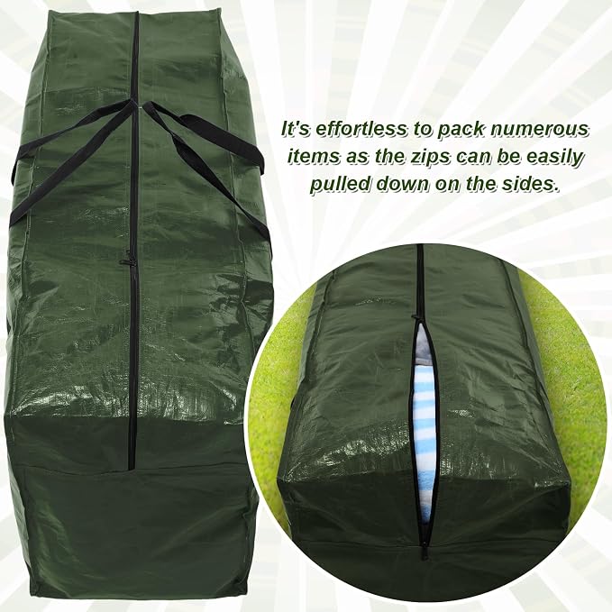 Windyun 4 Pack 98 Gallon Extra Large Moving Bags XXL Heavy Duty Storage Bag with Strong Zipper Handle Jumbo Big Tote Box Foldable for College Dorm Travel Clothes Duffle Blanket Pillow(Army Green)