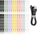 28Pcs Silicone Cable Ties Reusable, Multipurpose Cable Management Organizer, Adjustable Fastening Cable Straps with Locking Buckles, High Elasticity Cord Organizer, Travel Essentials(2 Sizes, 7Colors)