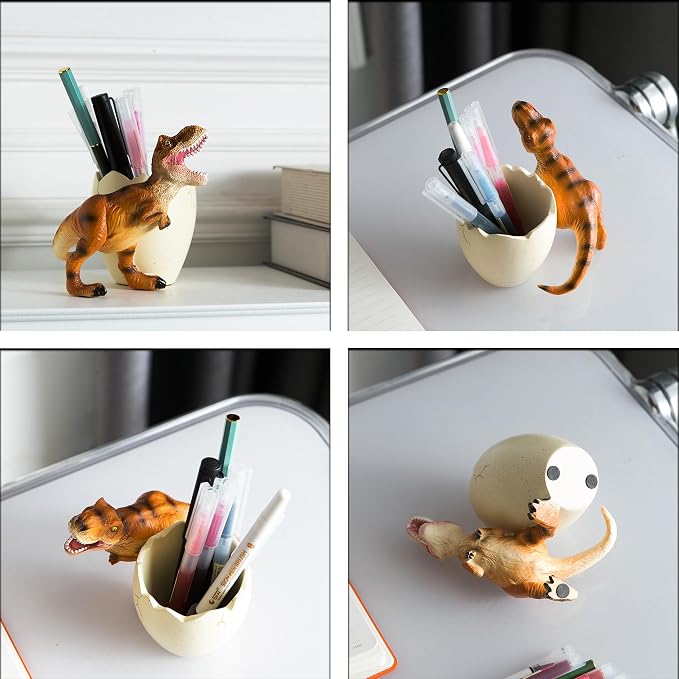 Dinosaur Pen Holder & Pencil Holder for Desk, T-Rex Desk Accessories Jurassic Park Office School Supplies, Dino Toothbrush Holder, Idea Gifts for Adults Kids Women Men