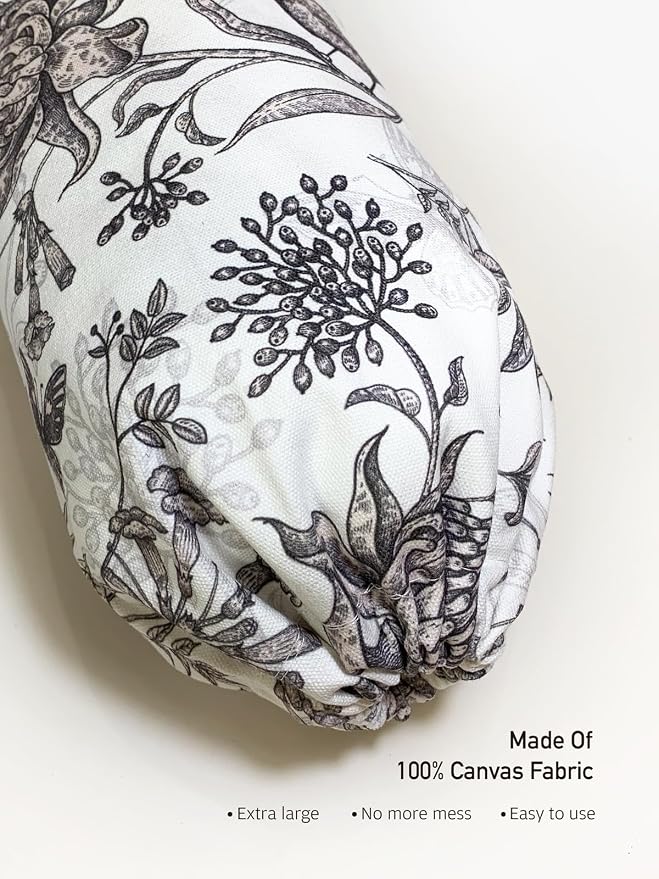 Plastic Bag Holder Hand Drawn Style Grocery Bag Holder Organizer Flowers Birds Pattern Shopping Trash Bag Storage Dispenser Cute Retro French Kitchen Decor
