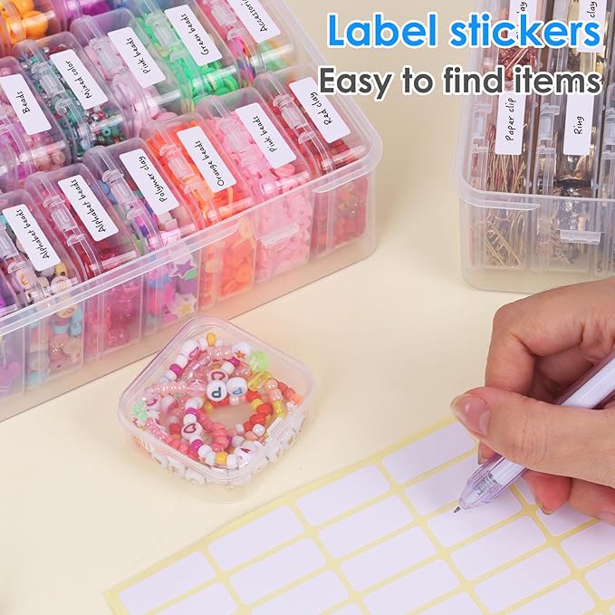 Bead Organizer Box 72 Pcs Small Clear Plastic Containers for Craft Jewelry