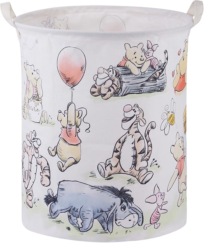 Bear Storage Basket,Nursery Large Hamper Canvas Laundry Basket Foldable With Waterproof Pe Coating,For Kids Boys And Girls, Bathroom, Bedroom, Clothes,Toy Bin