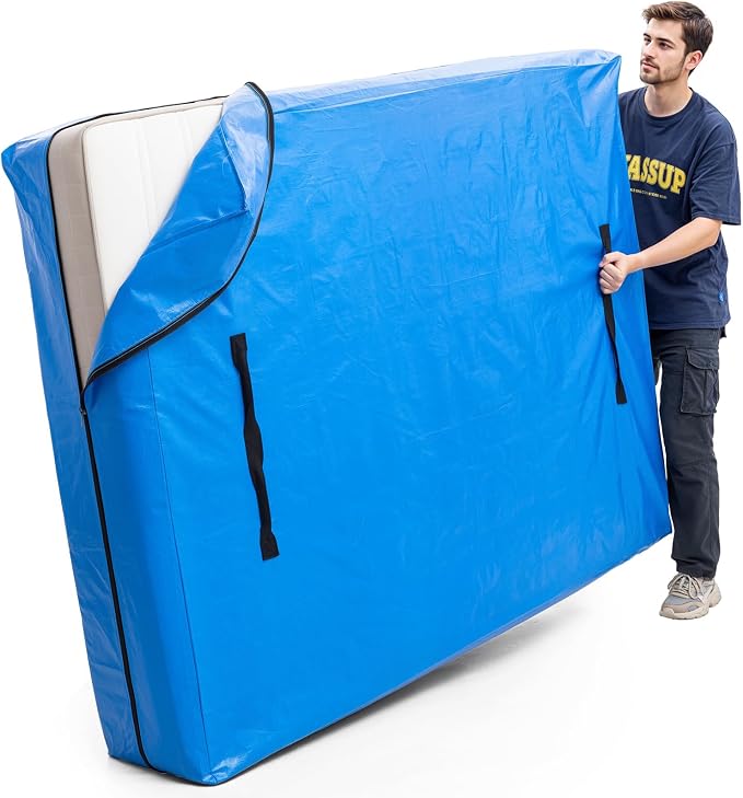 TAILI Full Mattress Bags for Moving and Storage, Heavy Duty Moving Supplies Mattress Cover with Reinforced Handles, Storage Cover Essentials Packing Protector