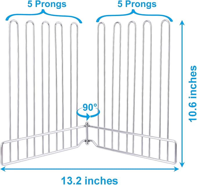 Reusable Drying Rack, Foldable Freezer Bag Dryer, SUS304 Stainless Steel Stand for Gallon, Quart, Sandwich, Snack Bags