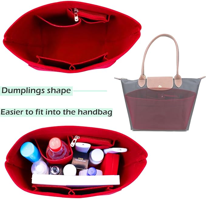 Lckaey bag Organizer Insert for le pliage organizer insert Handbags Organizer1012crimson-S