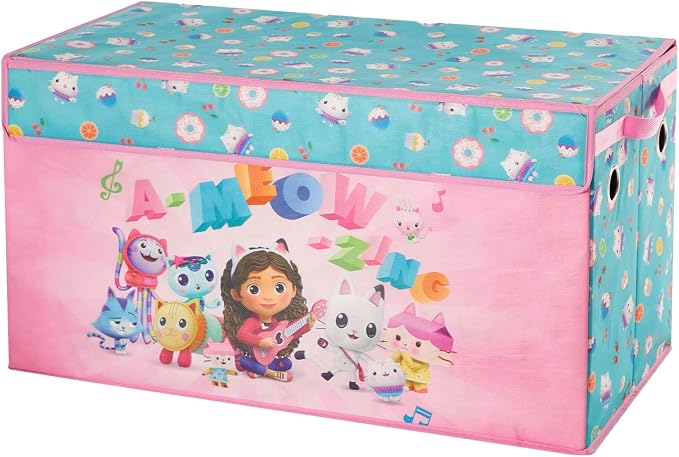 Idea Nuova Gabbys Dollhouse Large Collapsible Childrens Storage Trunk, Durable with Soft Lid, 28.5"x14.5"x16"