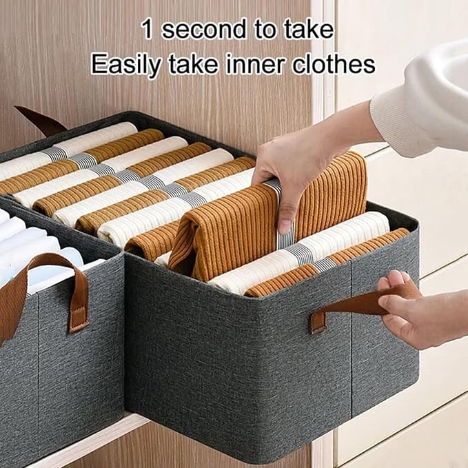 Foldable Closet Storage Box Bins Organizer System, Large Capacity Sturdy for Organizing Clothing, Sheets, Toys, Books - Shelf Organizer Shelves (1)