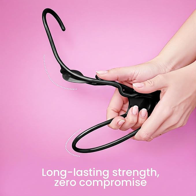 Utopia Home Plastic Hangers 50 Pack – Space Saving Clothes Hanger Black | Durable & strong | Closet organizer & storage | Ideal for apartments, dorms & stocking stuffers