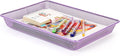 Office Metal Mesh Basket for Desk, Single Paper Tray Organizer, Turn in Trays Classroom, Flat Mail Letter Storage Basket for Office Home Drawers School (1, Purple)
