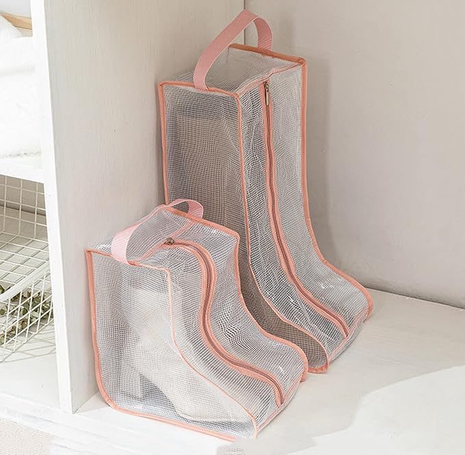 Portable Women Tall/Short Boots Storage Bags - 2 Packs Waterproof Tall/Short Boot Carry Bag for Travel and Daily Use