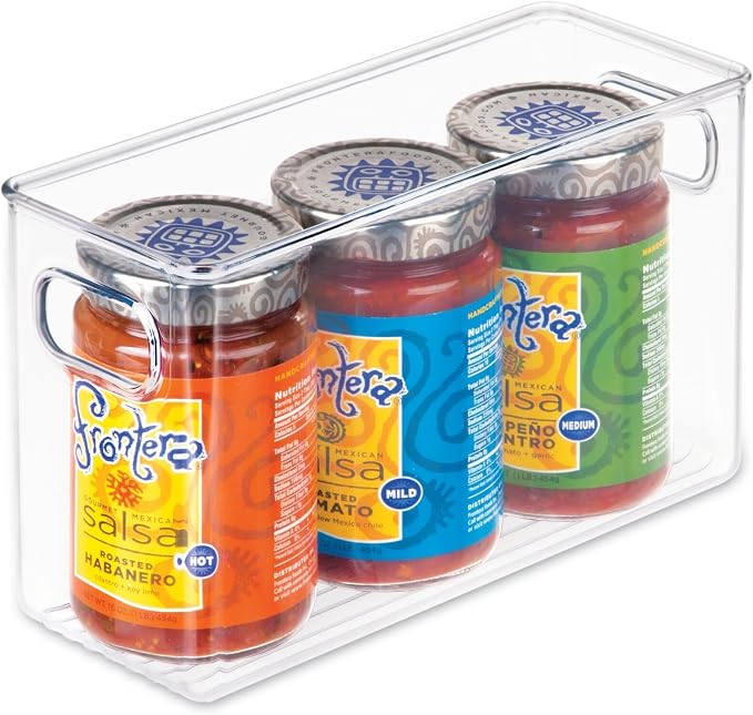 iDesign Slim Clear Plastic Storage Bin, Tall Narrow | Organizer, For Kitchen, Fridge, Freezer, or Pantry
