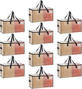 VENO 10 Pack Heavy Duty Moving Bags, Clear Storage Bags for Clothes and Comforters, College Dorm Essentials Packing Supplies, Foldable Boxes Alternative (Clear, 10 Pack)