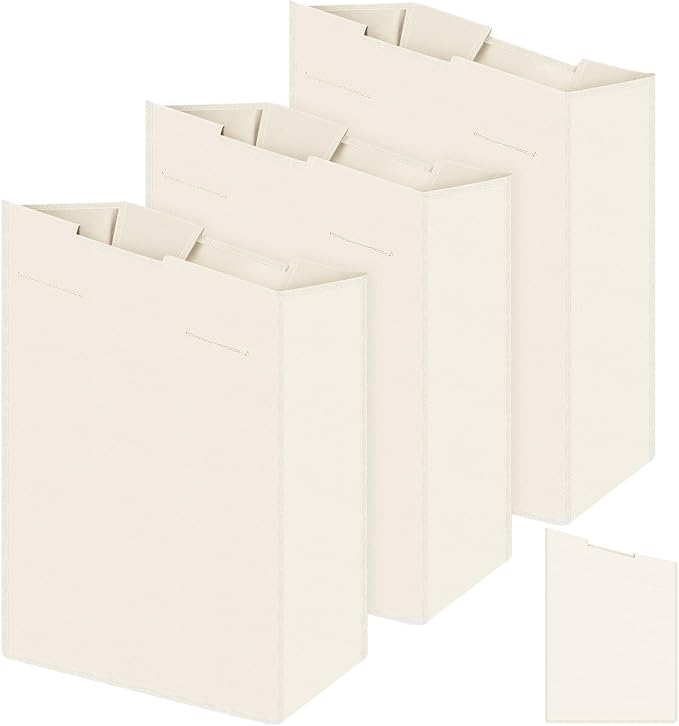 Windyun 3 Pcs Hypotenuse Laundry Sorter Replacement Bags Hamper Cart Removable Replacement Bags Laundry Storage Organizer Bag Hamper Liner, No Hooks 14.76 x 8.66 x 23.23/19.29 Inch(Beige)