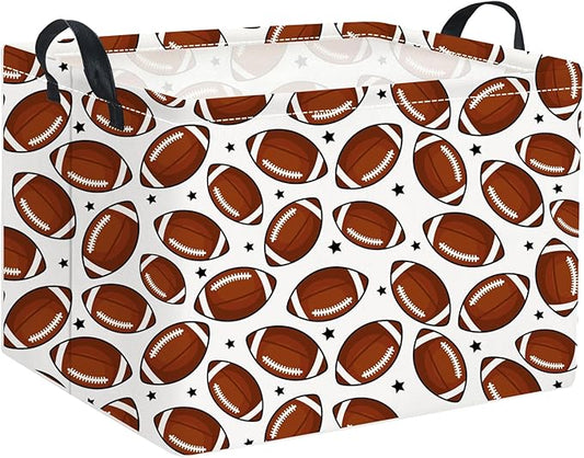 Rectangular Football Basket Kids Baby Storage Basket Cute Kids Toy Storage Bin Organizer Shelf Book Sports Footballl Room Decor(Football)