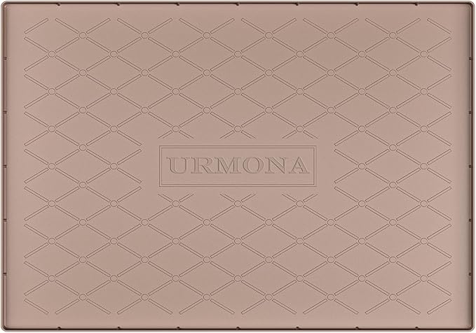 URMONA 31" x 19" Waterproof Silicone Mat in Multiple Sizes & Colors, Under Sink Mat for Kitchen & Bathroom, Pet Food Pad for Dogs & Cats, Kitchen Cabinet Liner, Multi-Purpose for Storage(Khaki)