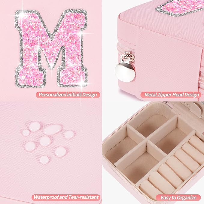 Uygafly Gifts for Teen Girl Trendy Stuff,Birthday Gift for 5 6 7 8 9 10 11 12 13 14 15 Year Old Girls,Cute Travel Jewelry Case Small Box | Pink,M