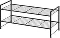 Simple Houseware 2-Tier Stackable Wire Shoes Rack, Black