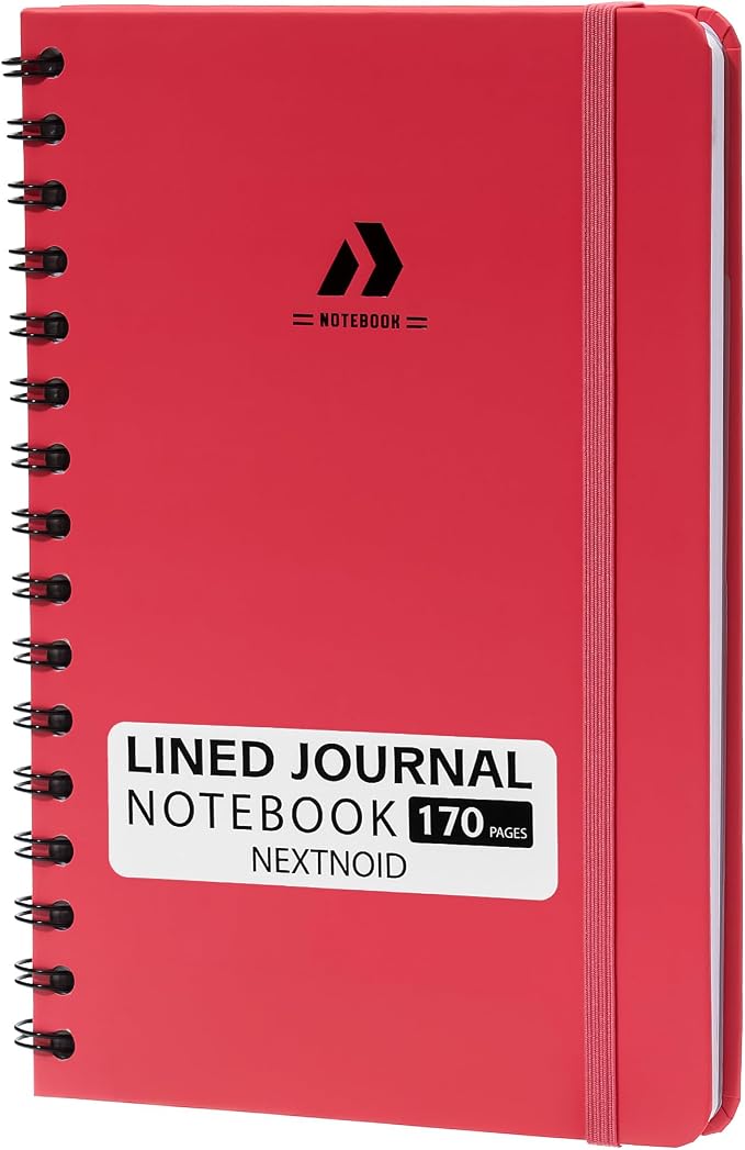 Nextnoid Lined Spiral Notebook Journal For Women & Men - A5(5.8" x 8.3") 170 Pages, Hardcover Notebooks for Work & Note Taking, College Ruled Journals for Writing - Blush Pink