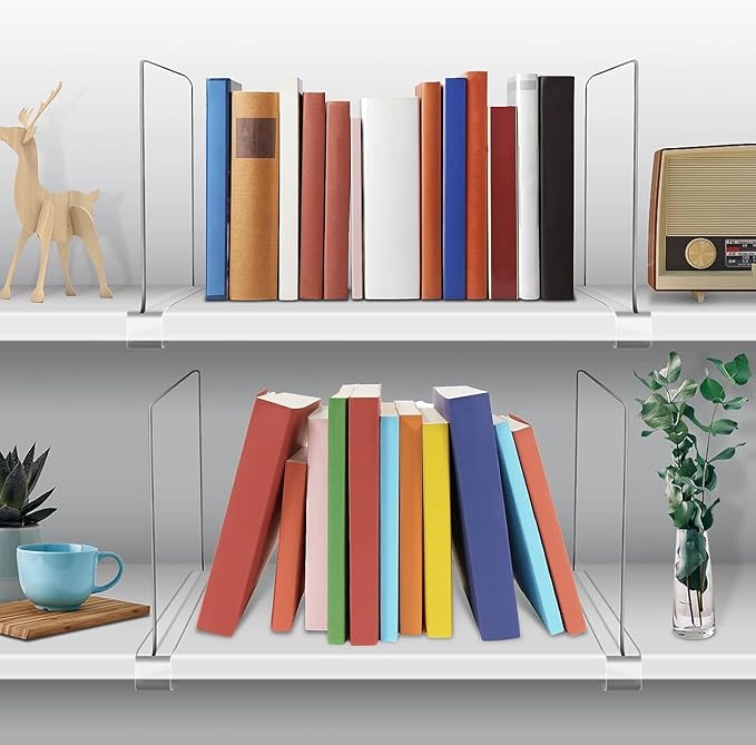 Acrylic Shelf Dividers for Closet Organization 16Pack Closet Shelf Divider Closet Dividers for Shelves Shelf Organizer for Closet Shelf Organizer for Wood Closet Separator Clear
