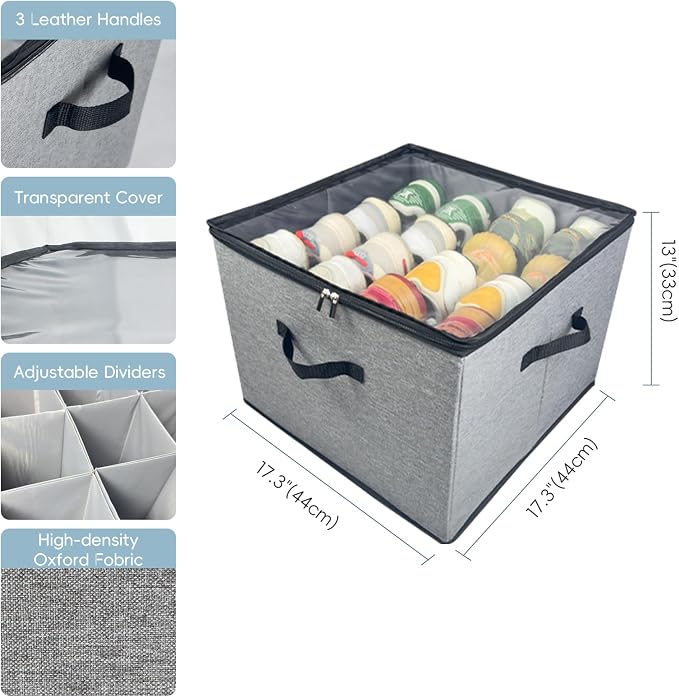 Adjustable Dividers Shoe Organizer Box 2 Pack – Clear Cover Shoe Storage Organizer for Closet, Holds 16-32 Pairs, Breathable Fabric, Foldable, Stackable, Perfect for Boots Sneakers Heels