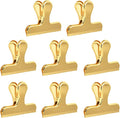 Set of 8 Heavy Duty Stainless Steel Bag Clips, SourceTon 3 x 2.4 Inch Durables Paper Seal Grip for Coffee Food Bread Bags, Kitchen Home Usage- Gold