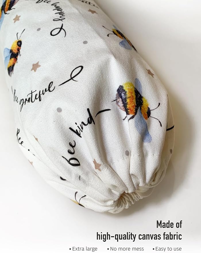Bumble Bee Plastic Bag Holder,Grocery Bag Organizer Storage Funny Positive Bee Decor 23" x 9"