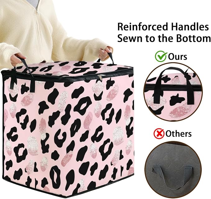 2pcs blanket storage bag for under bed,closet organizers 95L | quilt duvet sweater sheet bedding pillow clothes storage for closet,dorm moving essentials containers with portable handles