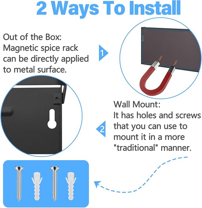 Magnetic Paper Towel Holder for Fridge, Kitchen Countertop Organizers Magnetic Shelf and Wall Mount Storage