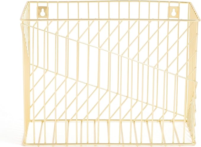 U Brands Metal Hanging File Organizer, Letter Size, Desktop Accessory, Vena Collection, Gold (Pack of 6)