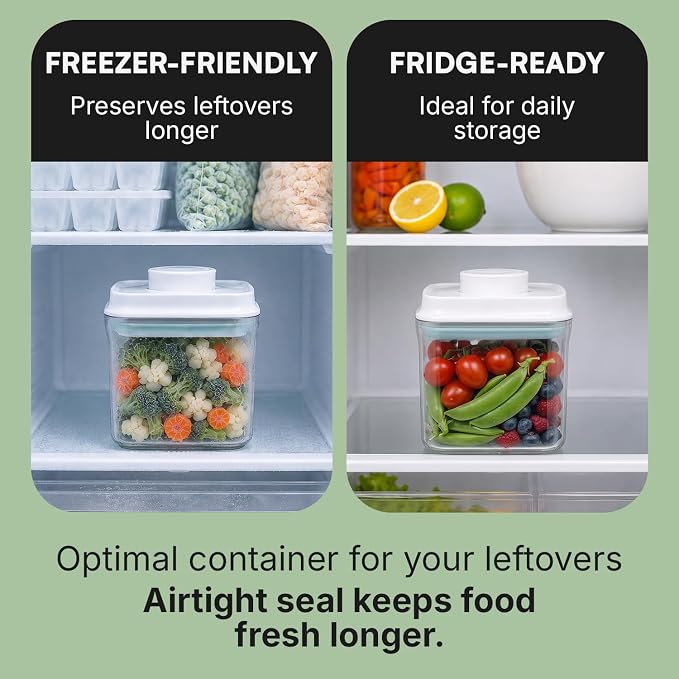 Bop Top Airtight Food Storage Containers with Lid 2 Cups / 16 oz | Kitchen Canister Sets | Air Tight Pantry Container | Pop Top Dry Food Storage Containers for Snacks, Sugar, Flour, Baking, Pasta