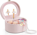 VLANDO Musical Jewelry Box for Girls - Valentines Day Gifts for Daughter Kids - Birthday for Girls Ages 4 5 6 7 8-12 Year Old - Kid Music Box with Ballerina for Birthday Bedroom Decor - Light Pink