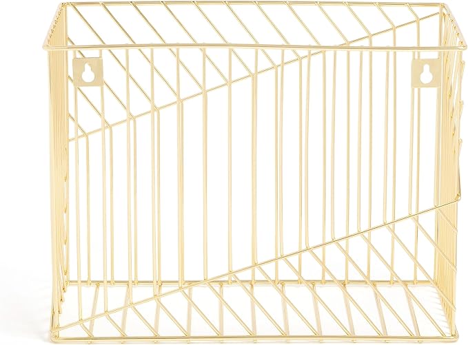 U Brands Metal Hanging File Organizer, Letter Size, Desktop Accessory, Vena Collection, Gold (Pack of 6)