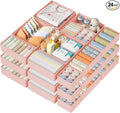 DIMJ Drawer Organizer Clothes 24Pack - Foldable Baby Organizers and Storage & Dresser Organizer for Bedroom, Closet - Nursery Organization Dresser Dividers for underwear, Sock,Bra, Belt, Tie, Pink